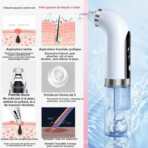 Aspirateur de points noirs pour éliminer les pores secs, avec 3 modes d'aspiration réglables et 6 sondes d'aspiration, rechargeable par USB – Image 4