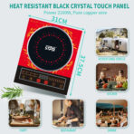 Plaque chauffante électromagnétique portable en cristal  2200W – Image 2