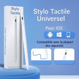 Stylo Tactile Universel Rechargeable – Compatible iOS, Android et Windows