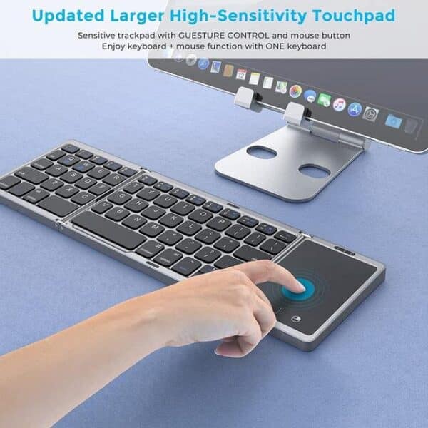 Clavier Bluetooth pliable 3-volets avec Touchpad – Multiplateforme – Image 2