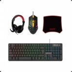 Ensemble de jeu AOAS 4-en-1 avec clavier filaire, casque, souris et tapis de souris avec éclairage RGB WB-1077 – Image 2