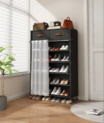 Étagère de rangement pour chaussures avec rideau – Image 2