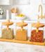 Kit de pots pour épices en verre avec support bambou