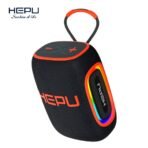 Enceinte portable HEPU noire et orange