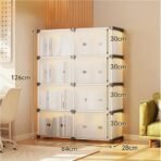 Meuble 8 compartiments : hauteur 126 cm, largeur 84 cm, profondeur 28 cm
